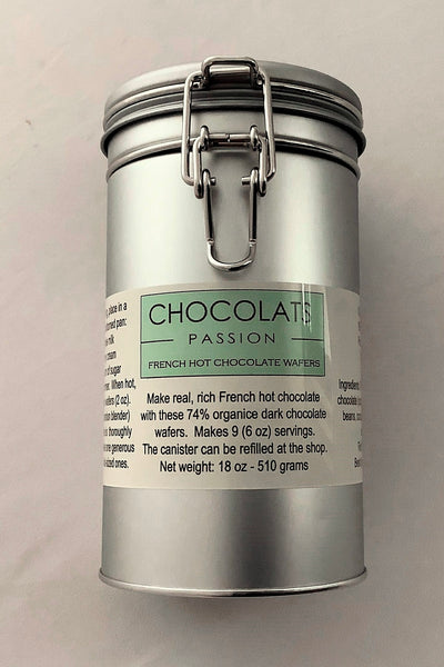 French Hot Chocolate Wafers in gift canister